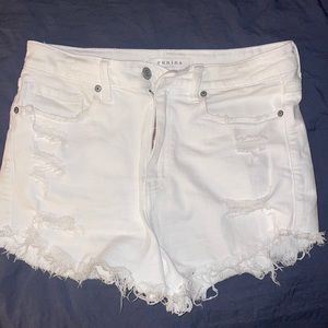 Eunina Lulu High Rise White Denim Shorts